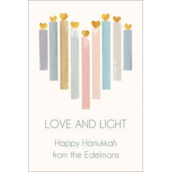 Hanukkah Heart Candles Gift Stickers